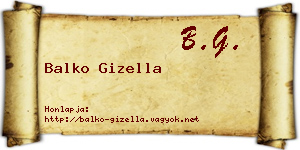 Balko Gizella névjegykártya