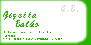 gizella balko business card